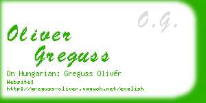 oliver greguss business card